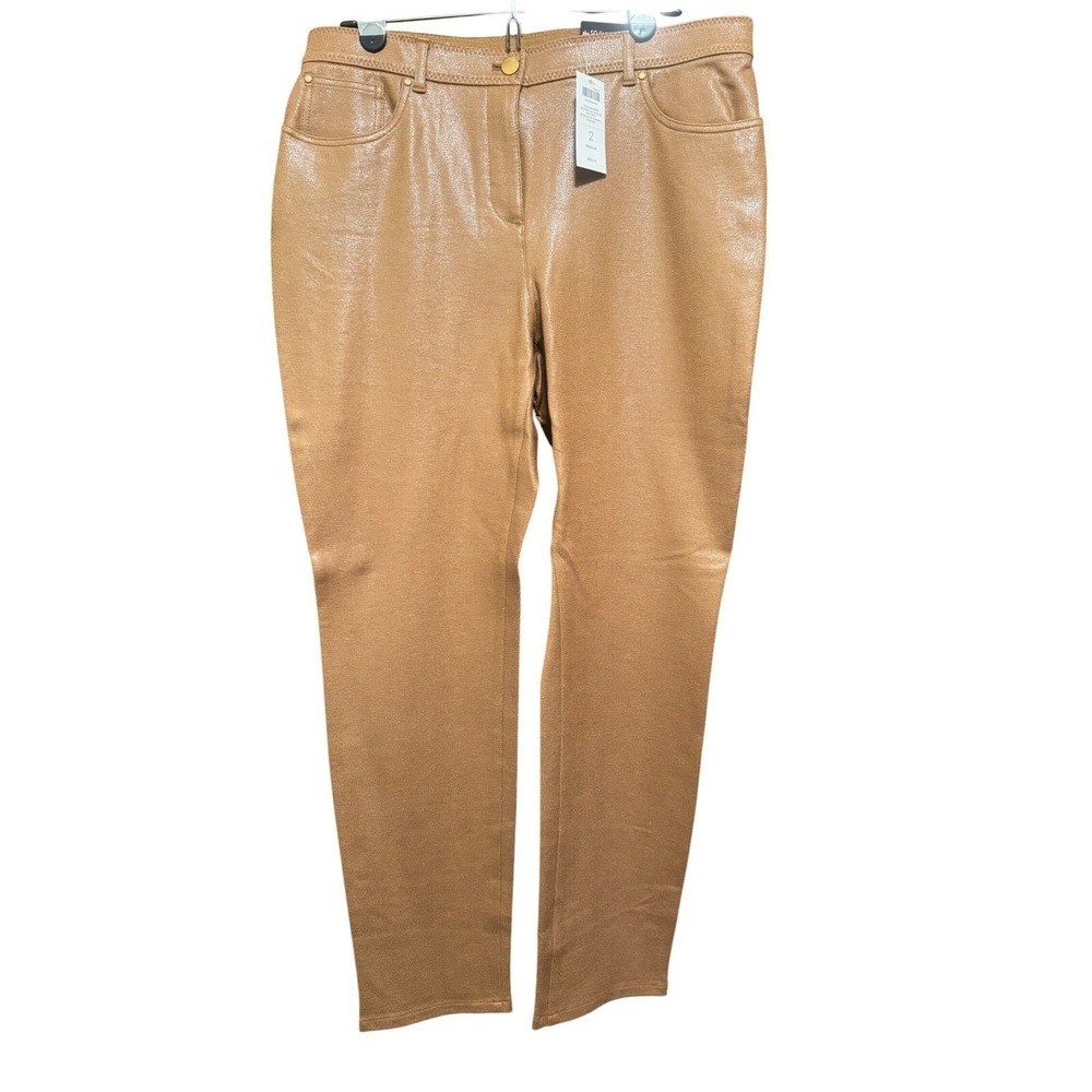 Chicos So Slimming Peyton Pant 2 Regular Branchport Caramel‎ Metallic 570157541